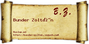 Bunder Zoltán névjegykártya