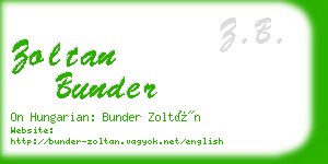 zoltan bunder business card